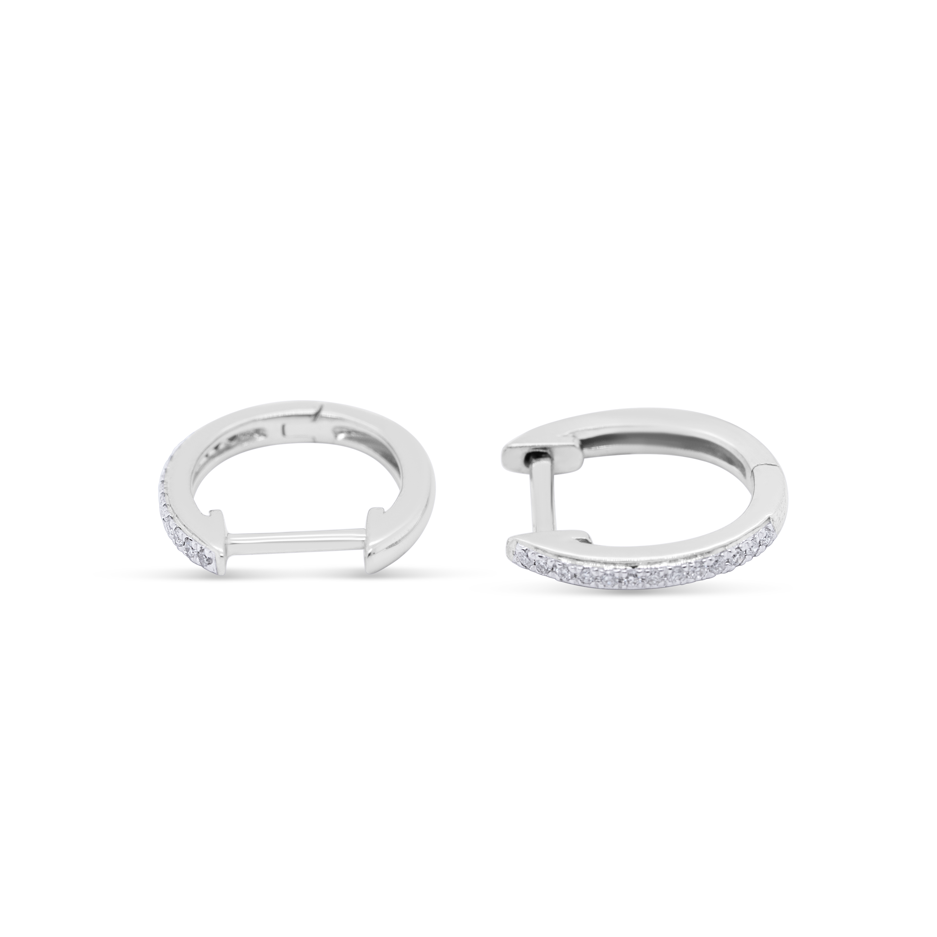 Diamond Hoop Earrings 0.05 ct. 14K White Gold